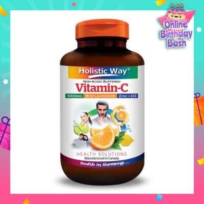 HOLISTIC WAY Non-Acidic Buffered Vitamin-C 1000mg Tablets 60s