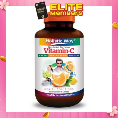 HOLISTIC WAY Non-Acidic Buffered Vitamin-C 1000mg Tablets 60s