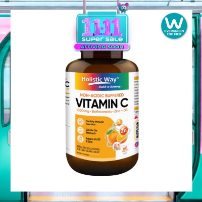HOLISTIC WAY Non Acidic Buffered Vitamin C 1000mg Tablets 60s image