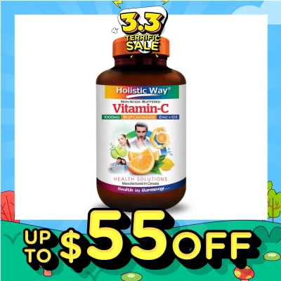 HOLISTIC WAY Non-Acidic Buffered Vitamin-C 1000mg Tablets 60s