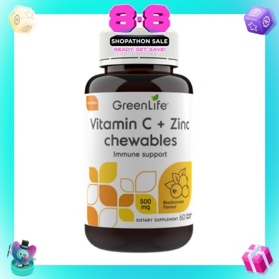 GREENLIFE - Vitamin C + Zinc (Supports Healthy Immune Function, Cardiovascular And Respiratory Health) 60s
