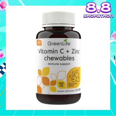GREENLIFE Vitamin C + Zinc (Supports Healthy Immune Function, Cardiovascular And Respiratory Health) 60s