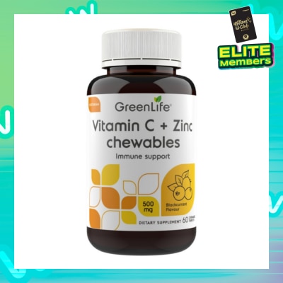 GREENLIFE Vitamin C + Zinc (Supports Healthy Immune Function, Cardiovascular And Respiratory Health) 60s