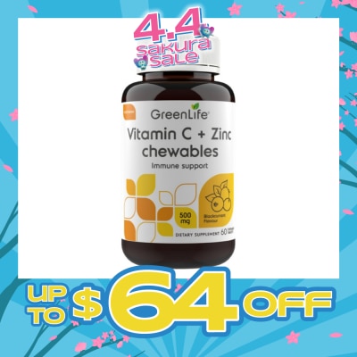 GREENLIFE - Vitamin C + Zinc (Supports Healthy Immune Function, Cardiovascular And Respiratory Health) 60s