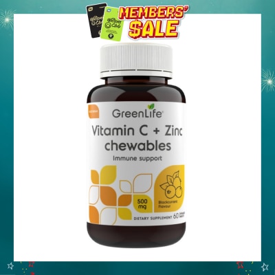 GREENLIFE - Vitamin C + Zinc (Supports Healthy Immune Function, Cardiovascular And Respiratory Health) 60s