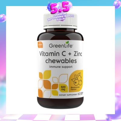 GREENLIFE - Vitamin C + Zinc (Supports Healthy Immune Function, Cardiovascular And Respiratory Health) 60s