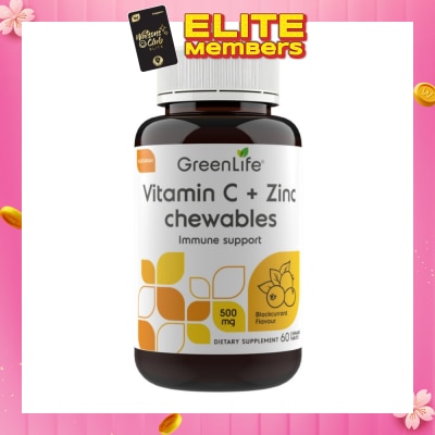 GREENLIFE Vitamin C + Zinc (Supports Healthy Immune Function, Cardiovascular And Respiratory Health) 60s