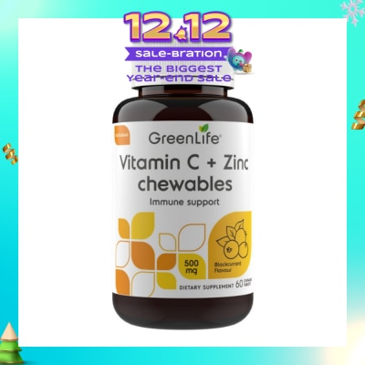 GREENLIFE Vitamin C + Zinc (Supports Healthy Immune Function, Cardiovascular And Respiratory Health) 60s