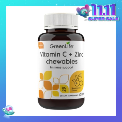 GREENLIFE Vitamin C + Zinc (Supports Healthy Immune Function, Cardiovascular And Respiratory Health) 60s