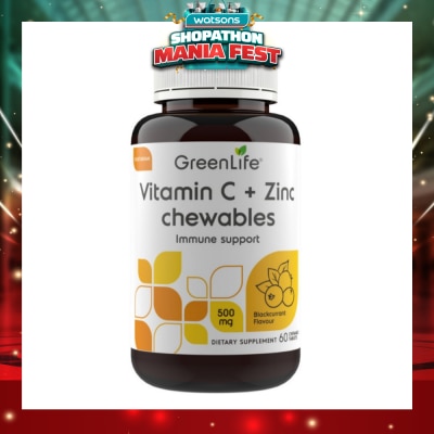 GREENLIFE - Vitamin C + Zinc (Supports Healthy Immune Function, Cardiovascular And Respiratory Health) 60s