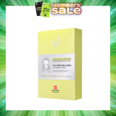 LEADERS INSOLUTION - Tea Tree Relaxing Skin Renewal Sheet Mask (Premium Grade Cotton Mask) 5s