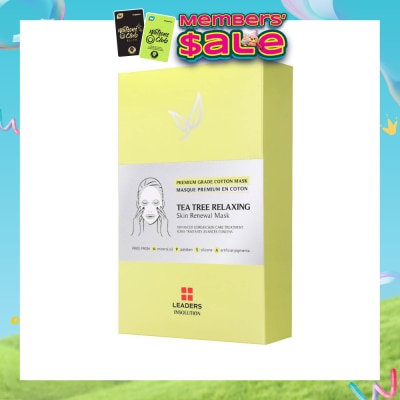 LEADERS INSOLUTION - Tea Tree Relaxing Skin Renewal Sheet Mask (Premium Grade Cotton Mask) 5s