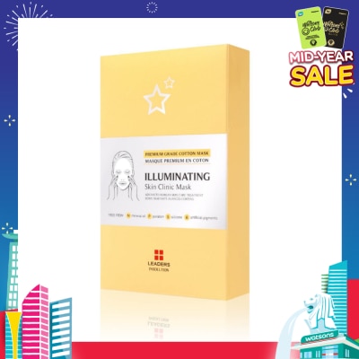 LEADERS INSOLUTION Illuminating Skin Clinic Premium Cotton Sheet Mask 5s (Expiry: Feb`2026)