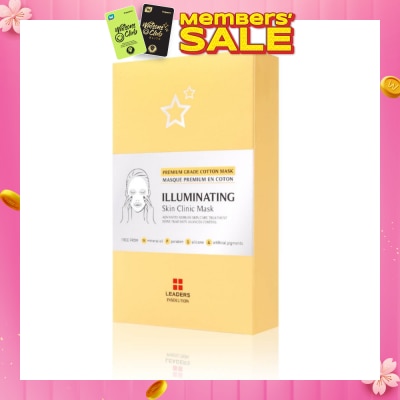 LEADERS INSOLUTION Illuminating Skin Clinic Premium Cotton Sheet Mask 5s