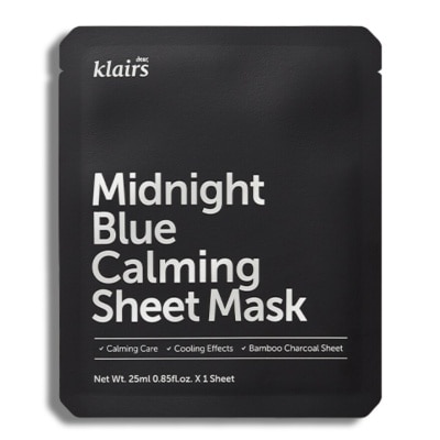 DEAR KLAIRS Midnight Blue Calming Sheet Mask (Reduces Inflammation, Suitable For Sensitive And Oily Skins) 1s