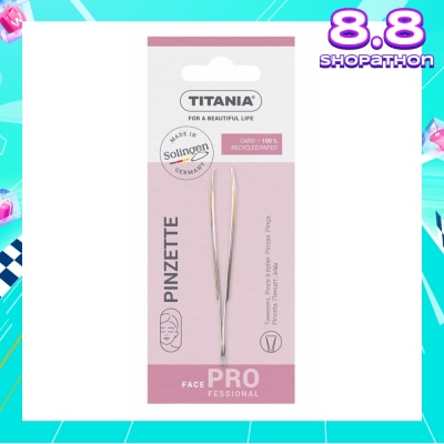 TITANIA Sl Tweezers (With Hair Gripping Edges, Straight And Gold Plated Tip) 1s