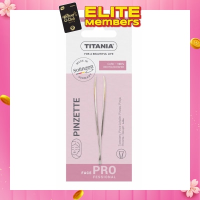 TITANIA Sl Tweezers (With Hair Gripping Edges, Straight And Gold Plated Tip) 1s