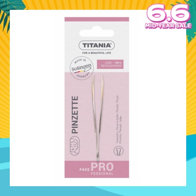 TITANIA Sl Tweezers (With Hair Gripping Edges, Straight And Gold Plated Tip) 1s
