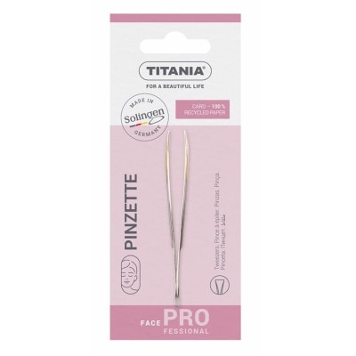 TITANIA Sl Tweezers (With Hair Gripping Edges, Straight And Gold Plated Tip) 1s