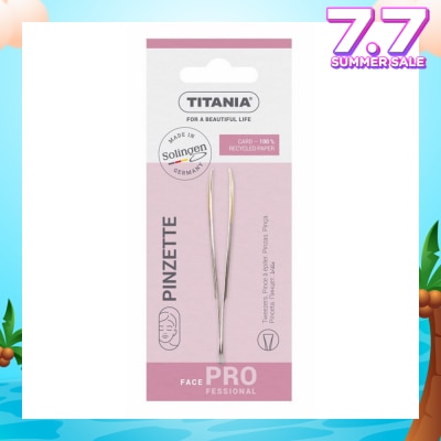 TITANIA Sl Tweezers (With Hair Gripping Edges, Straight And Gold Plated Tip) 1s