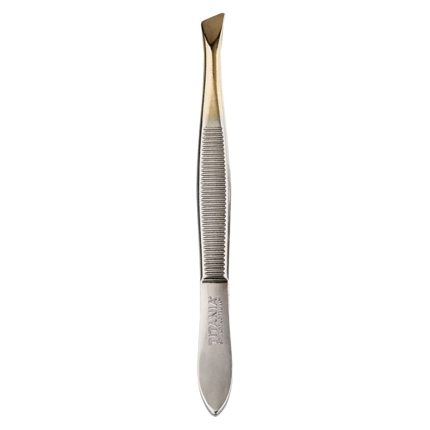 Sl Tweezers (With Hair Gripping Edges, Slanted And Gold Plated Tip) 1s