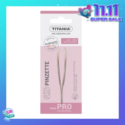 TITANIA Sl Tweezers (With Hair Gripping Edges, Slanted And Gold Plated Tip) 1s