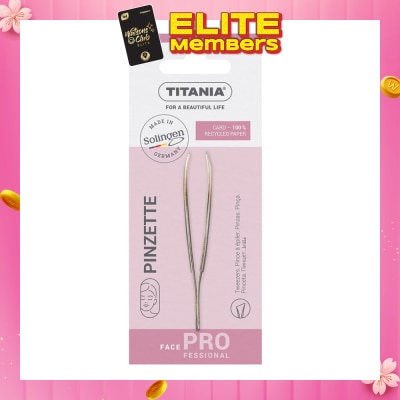 TITANIA Sl Tweezers (With Hair Gripping Edges, Slanted And Gold Plated Tip) 1s