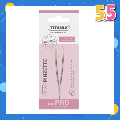 TITANIA Sl Tweezers (With Hair Gripping Edges, Slanted And Gold Plated Tip) 1s