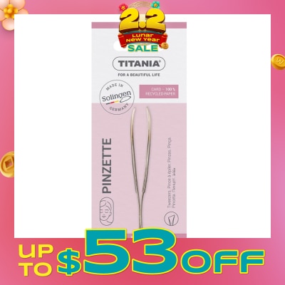 TITANIA Sl Tweezers (With Hair Gripping Edges, Slanted And Gold Plated Tip) 1s