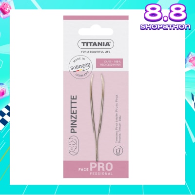 TITANIA Sl Tweezers (With Hair Gripping Edges, Slanted And Gold Plated Tip) 1s