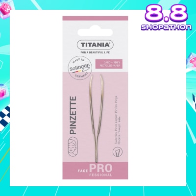 TITANIA Sl Tweezers (With Hair Gripping Edges, Slanted And Gold Plated Tip) 1s