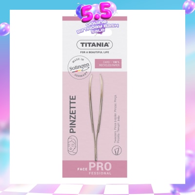 TITANIA - Sl Tweezers (With Hair Gripping Edges, Slanted And Gold Plated Tip) 1s