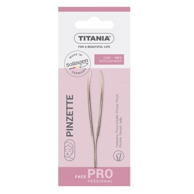 TITANIA Sl Tweezers (With Hair Gripping Edges, Slanted And Gold Plated Tip) 1s