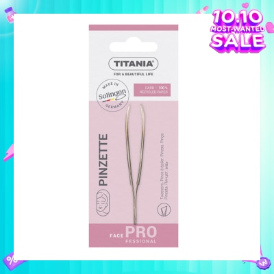 TITANIA Sl Tweezers (With Hair Gripping Edges, Slanted And Gold Plated Tip) 1s
