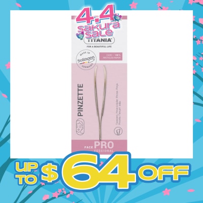 TITANIA - Sl Tweezers (With Hair Gripping Edges, Slanted And Gold Plated Tip) 1s