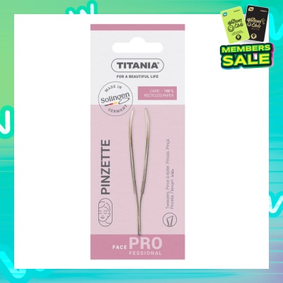 TITANIA Sl Tweezers (With Hair Gripping Edges, Slanted And Gold Plated Tip) 1s