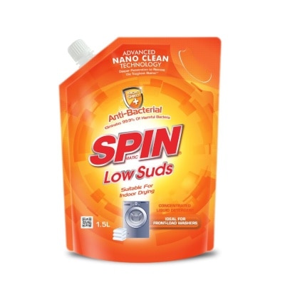 SPINMATIC Low Suds Laundry Liquid Detergent Refill (Anti-Bacterial) 1.5L