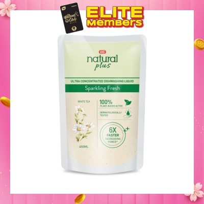 UIC Natural Plus Ultra Concentrated Dishwashing Liquid Refill Pack (Sparkling Fresh) 450ml