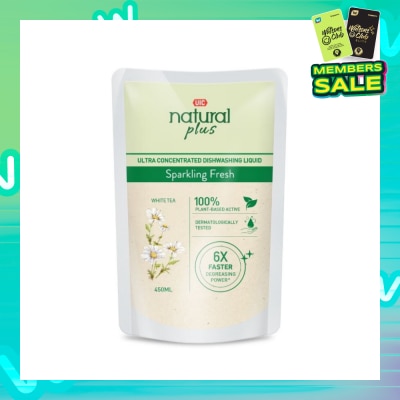 UIC Natural Plus Ultra Concentrated Dishwashing Liquid Refill Pack (Sparkling Fresh) 450ml