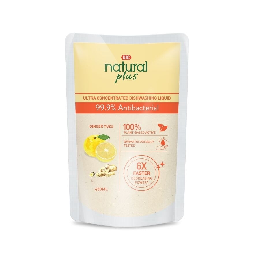 Natural Plus Ultra Concentrated Dishwashing Liquid Refill Pack (99.9% Antibacterial) 450ml