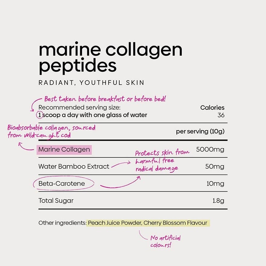 Marine Collagen Peptides (Skin Hydration, Skin Moisturizing, Hair And Nail Vitality) 300g