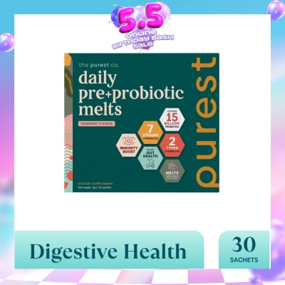 THE PUREST CO - Daily Pre+Probiotic Melts (To Support Digestive Health And Foster Healthy Gut) Sachets 30s