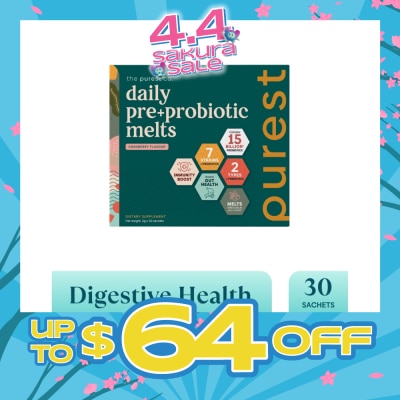 THE PUREST CO - Daily Pre+Probiotic Melts (To Support Digestive Health And Foster Healthy Gut) Sachets 30s