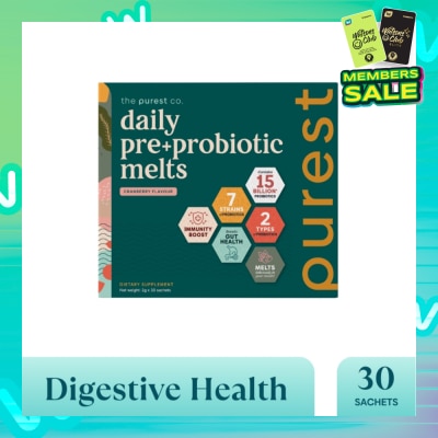 THE PUREST CO Daily Pre+Probiotic Melts (To Support Digestive Health And Foster Healthy Gut) Sachets 30s