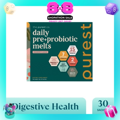 THE PUREST CO - Daily Pre+Probiotic Melts (To Support Digestive Health And Foster Healthy Gut) Sachets 30s