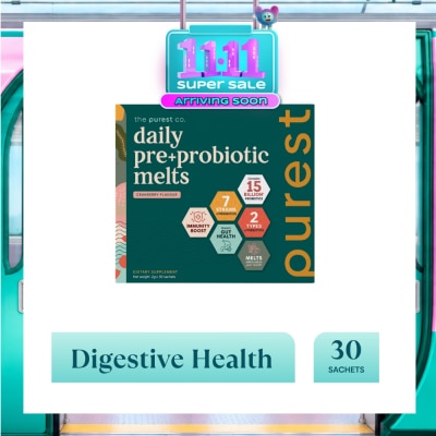 THE PUREST CO Daily Pre+Probiotic Melts (To Support Digestive Health And Foster Healthy Gut) Sachets 30s image
