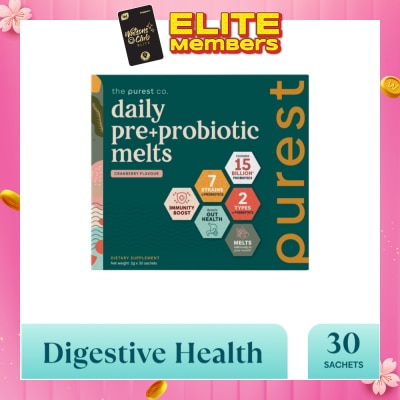 THE PUREST CO [CNY] Daily Pre+Probiotic Melts (To Support Digestive Health And Foster Healthy Gut) Sachets 30s