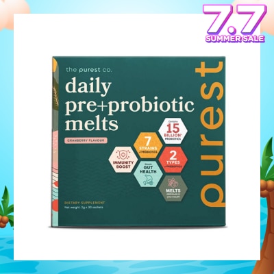 THE PUREST CO Daily Pre+Probiotic Melts (To Support Digestive Health And Foster Healthy Gut) Sachets 30s