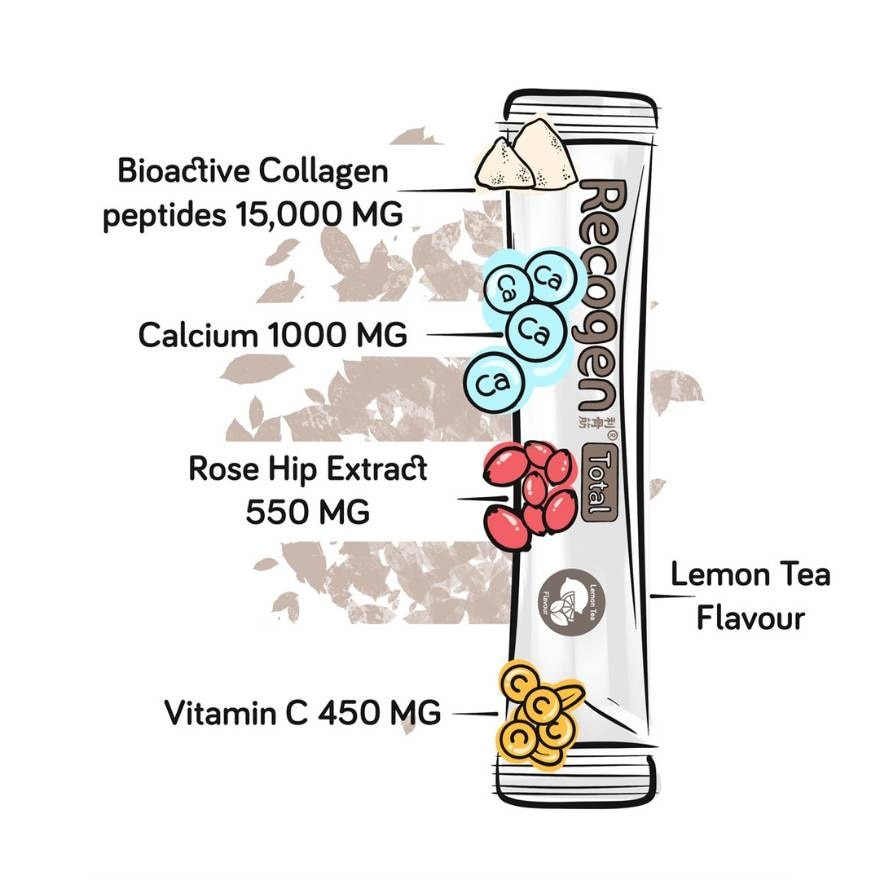 Total (Lemon Tea) Supports Healthy Bones, Joints And Muscles Sachets 17.2g X 30s