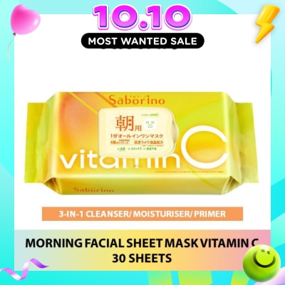 SABORINO Morning Facial Sheet Mask Vitamin C (Helps To Hydrate & Brighten Dull Skin) 30s image